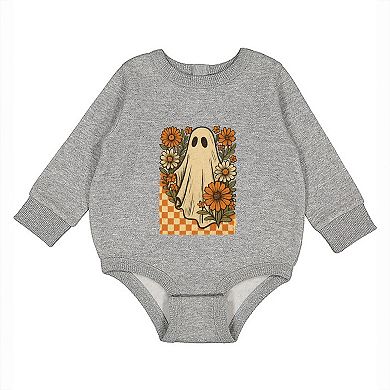 Checkered Ghost Floral Vintage - Infant Fleece BodySuit