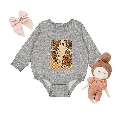 Checkered Ghost Floral Vintage - Infant Fleece BodySuit