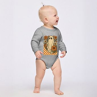 Checkered Ghost Floral Vintage - Infant Fleece BodySuit