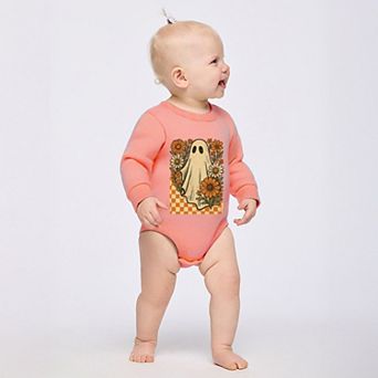Checkered Ghost Floral Vintage - Infant Fleece BodySuit