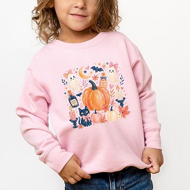 Coquette Halloween Floral - Toddler Graphic Sweatshirt