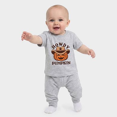 Howdy Pumpkin Hat - Infant Jogger Pant Crew Set