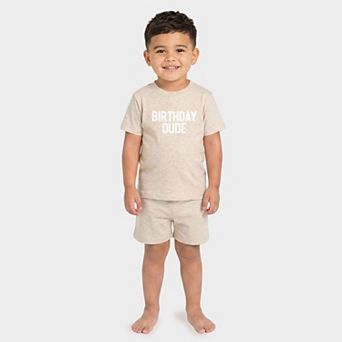 Birthday Dude Bold - Toddler Crew Shorts Set
