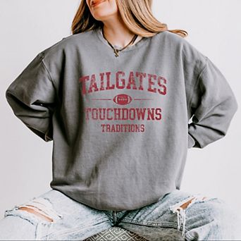 Tailgates Touchdowns Traditions - Women's Lightweight Garment Dyed Sweatshirt
