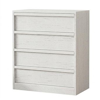 Modern 4 Drawer Dresser Chest Wood Storage Organizer Cabinet for Bedroom Living Room