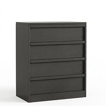 Modern 4 Drawer Dresser Chest Wood Storage Organizer Cabinet for Bedroom Living Room