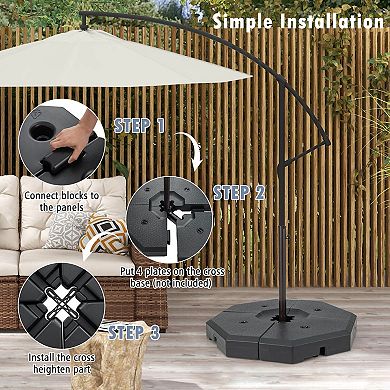 Costway 4PCS Patio Cantilever Offset Umbrella Weights Base Plate Set