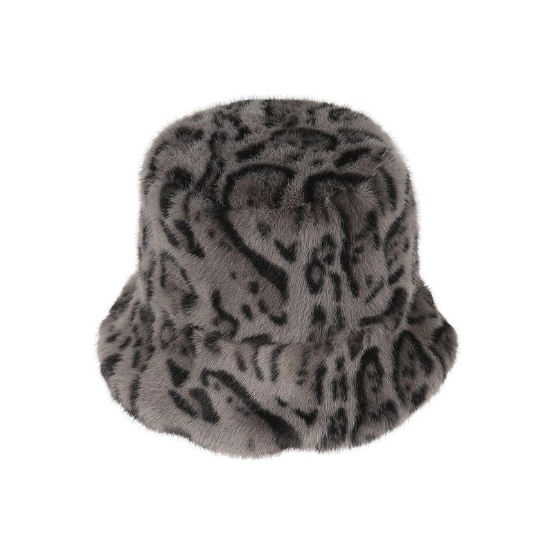 Women's Heat Holders Faux Fur Bucket Hat, Gray