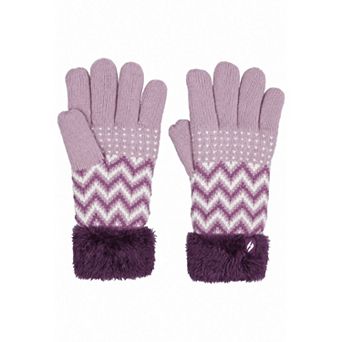 Women's Heat Holders Alma Chevron Gloves With Turnover Cuff