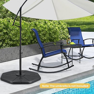Costway 4PCS Fillable Umbrella Base Stand Patio Offset Cantilever Umbrella Base Garden