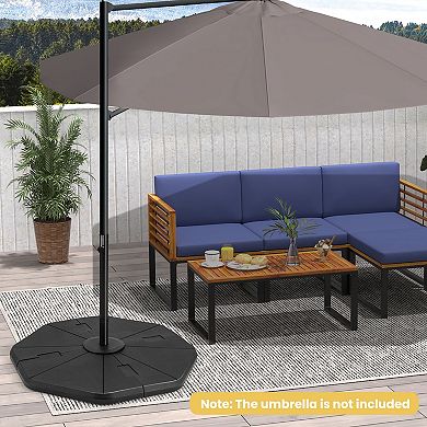 Costway 4PCS Fillable Umbrella Base Stand Patio Offset Cantilever Umbrella Base Garden