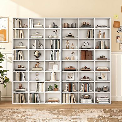 Costway 70” Tall Bookshelf, 24 Cube Storage Organizer Bookcase with Adjustable Shelves