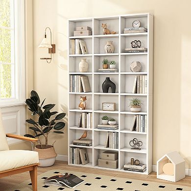 Costway 70” Tall Bookshelf, 24 Cube Storage Organizer Bookcase with Adjustable Shelves