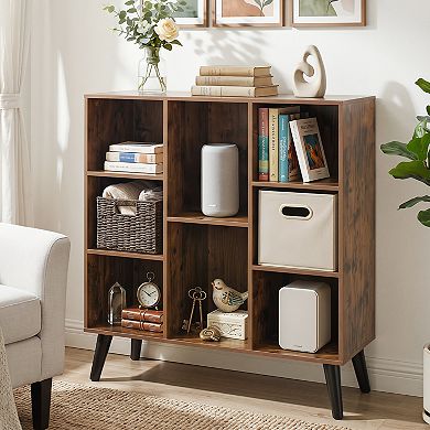 Costway 8-Cube Bookshelf, 3-Tier Bookcase with Elevated Metal Legs for Living Room & Office