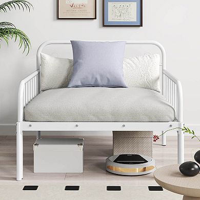 Costway Metal Daybed Extendable Daybed to Twin Size Bed Heavy Duty Slats Support Sofa Bed