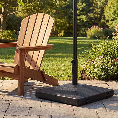 Costway Fillable Umbrella Base 90 LBS Heavy Duty with 2 Wheels, Water/Sand Filled