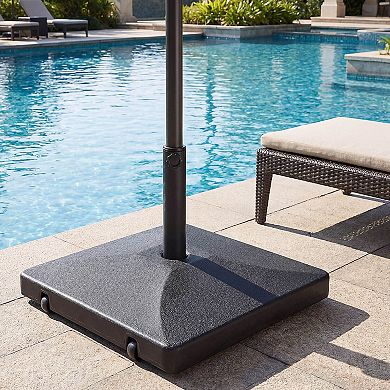 Costway Fillable Umbrella Base 90 LBS Heavy Duty with 2 Wheels, Water/Sand Filled