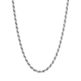 Everlasting Silver 22-Inch Sterling Silver Polished Solid Rope Chain Necklace