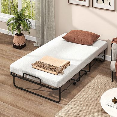 Costway Twin Size Folding Bed 38" x 75" Rollaway Guest Bed Portable Sleeper Bed