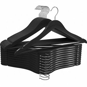KAUFLY Wooden Coat Hangers Durable Slim 360 Rotatable Hook Shoulder Grooves