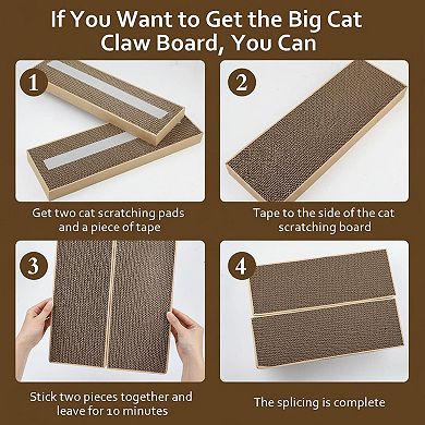 KAUFLY Double-Sided Splicing Cardboard Cat Scratch Pad,Durable Natural for Indoor Cats&Kittens