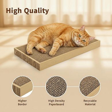 KAUFLY Double-Sided Splicing Cardboard Cat Scratch Pad,Durable Natural for Indoor Cats&Kittens
