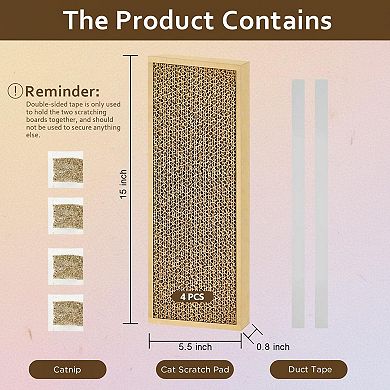KAUFLY Double-Sided Splicing Cardboard Cat Scratch Pad,Durable Natural for Indoor Cats&Kittens