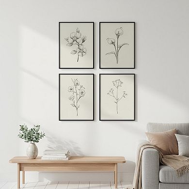 KAUFLY Vintage Botanical Floral Canvas Wall Art, Rustic Farmhouse Ready to Hang