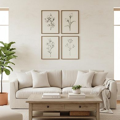 KAUFLY Vintage Botanical Floral Canvas Wall Art, Rustic Farmhouse Ready to Hang