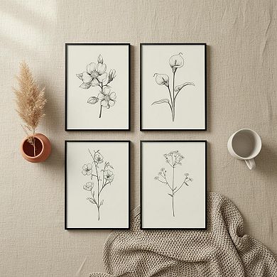 KAUFLY Vintage Botanical Floral Canvas Wall Art, Rustic Farmhouse Ready to Hang
