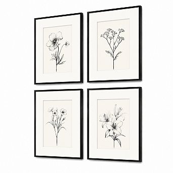 KAUFLY Vintage Botanical Floral Canvas Wall Art, Rustic Farmhouse Ready to Hang