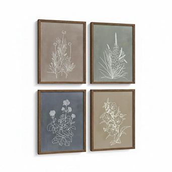 KAUFLY Vintage Botanical Floral Canvas Wall Art, Rustic Farmhouse Ready to Hang