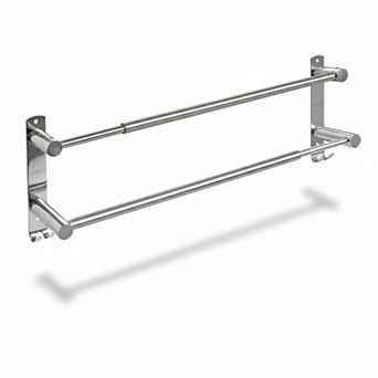 Stainless Steel Adjustable Towel Bar 16-28 in Telescopic for Bathroom Kitchen