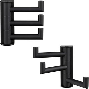 Swivel Towel Hooks 2 Pack Stainless Steel Foldable 3 Arms
