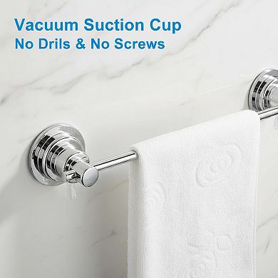 No Drilling Suction Cup Towel Bar 16 Inch Heavy Duty