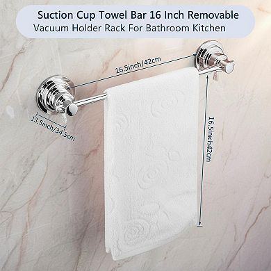 No Drilling Suction Cup Towel Bar 16 Inch Heavy Duty