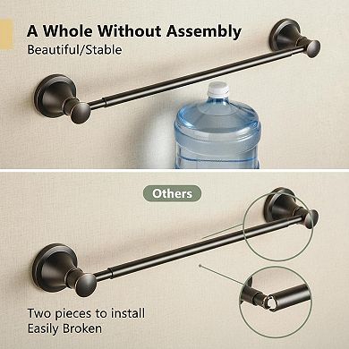 Adjustable Oil Rubbed Bronze 16-26 Inch Bath Towel Bar Wall Mounted Stainless Steel Rustproof