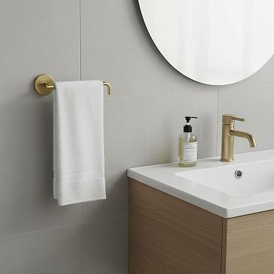 Champagne Bronze Hand Towel Holder Square Ring Wall Mounted Bathroom Kitchen