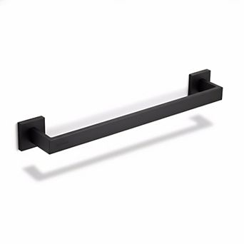 Matte Black Square Base SUS304 Stainless Steel Bath Towel Rack Wall Mounted Heavy Duty Towel Holder