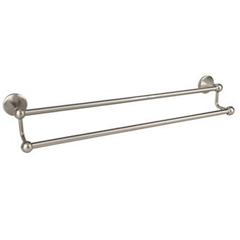Antique Brushed Nickel Double Towel Bar 24 Inch Wall Mounted Towel Rack