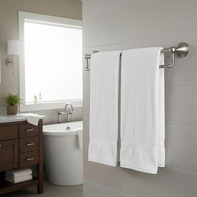 Antique Brushed Nickel Double Towel Bar 24 Inch Wall Mounted Towel Rack
