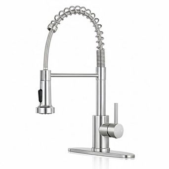 Stainless Steel Kitchen Faucet Pull Down Sprayer Single Handle 360 Rotating