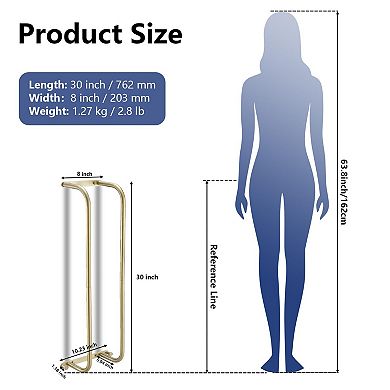 Brushed Stainless Steel Towel Rack Wall Mounted 2 Bars 2 Hooks Rustproof Bathroom Storage Organizer