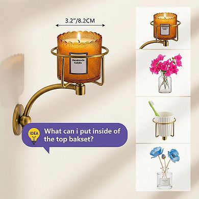 Rustic Wall Mount Hand Towel Holder with Candle Decor 2in1 Sturdy Rustproof