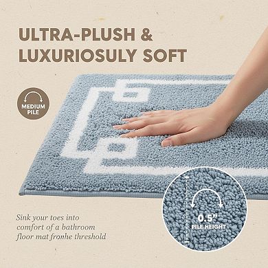 Cotton Bathroom Rug Non Slip Backing Tufted Plush Absorbent Quick Dry Spa Design