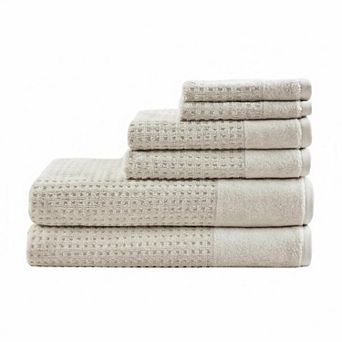 Spa Waffle Towel Set 6 pc Premium Weave Natural