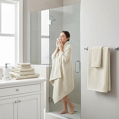 Spa Waffle Towel Set 6 Piece Premium Weave Natural