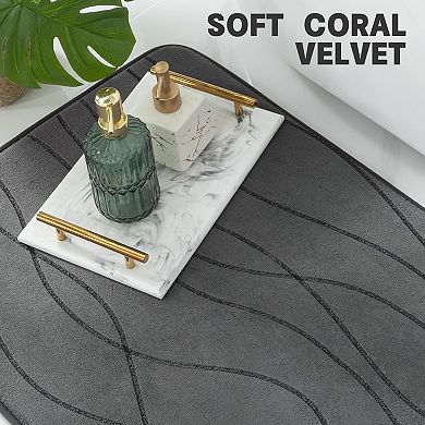 Memory Foam Bathroom Rug Set 5 Piece Ultra Absorbent Non Slip Machine Washable