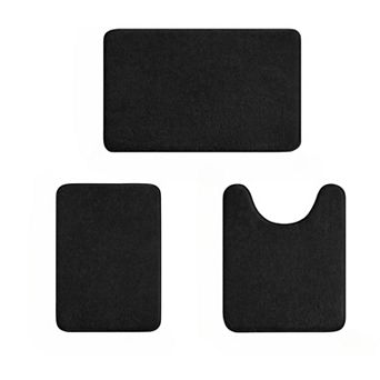 Upgraded 3 pc Bathroom Rugs Set Extra Thick Absorbent Soft Memory Foam Non Slip Washable
