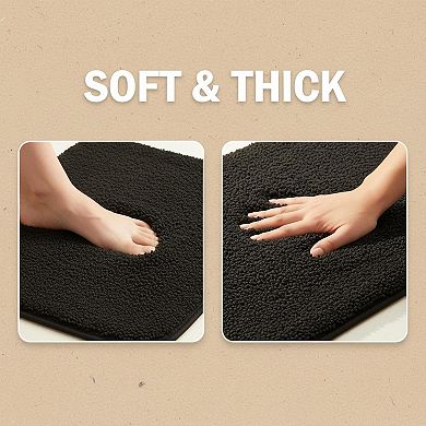 Upgraded 3 Piece Bathroom Rugs Set Extra Thick Absorbent Soft Memory Foam Non Slip Washable